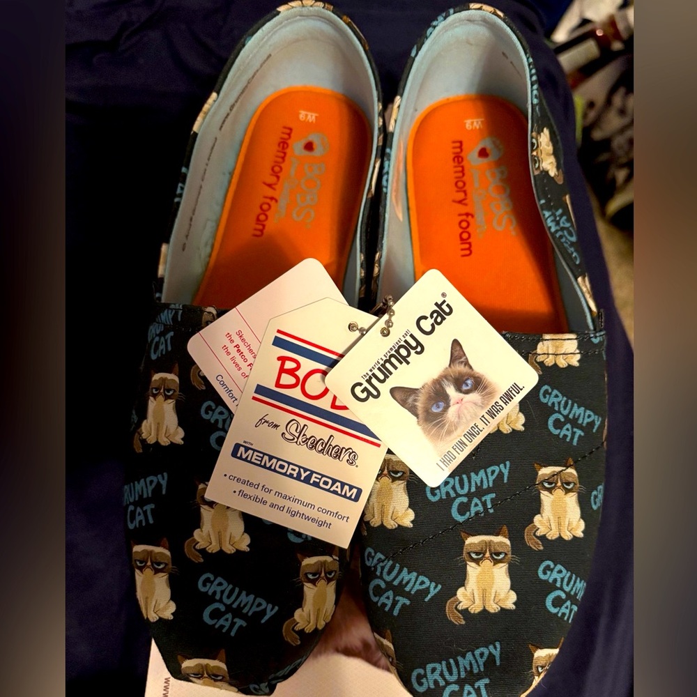 Grumpy Cat Bobs Skechers Slip On Shoes